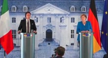 Giuseppe Conte, Italian President of the Council of Ministers and Chancellor Angela Merkel